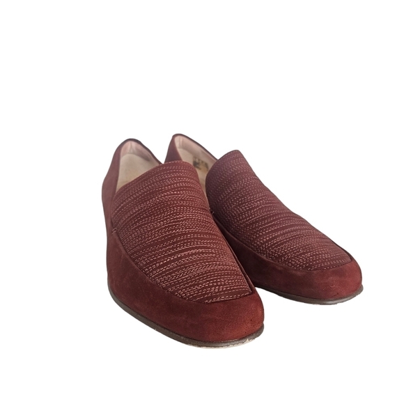 Clarks Nubuck Rust Loafers - Picture 2 of 8